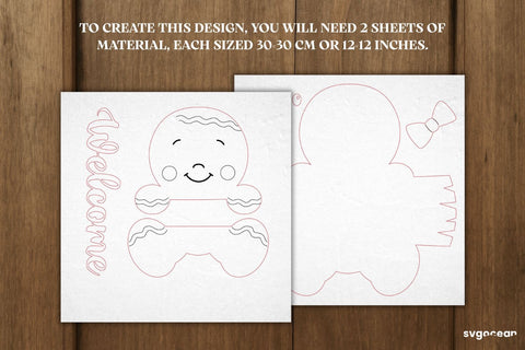 Gingerbread Man Door Sign Laser Cut SVG SvgOcean 