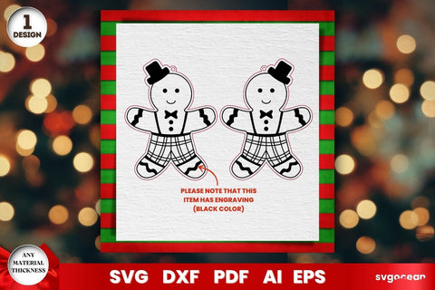 Gingerbread Man Earrings Laser Cut SVG SvgOcean 