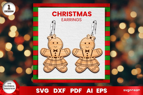 Gingerbread Man Earrings Laser Cut SVG SvgOcean 