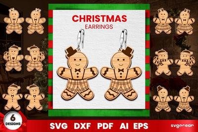 Gingerbread Man Earrings Laser Cut SVG SvgOcean 