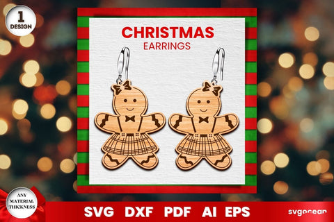 Gingerbread Man Earrings Laser Cut SVG SvgOcean 