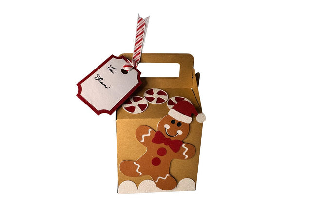 Gingerbread Man Gable Treat Box SVG Sharia Morton Designs 