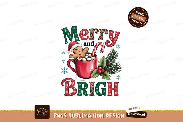 Gingerbread man hot chocolate festive holiday christmas Sublimation Designangry 
