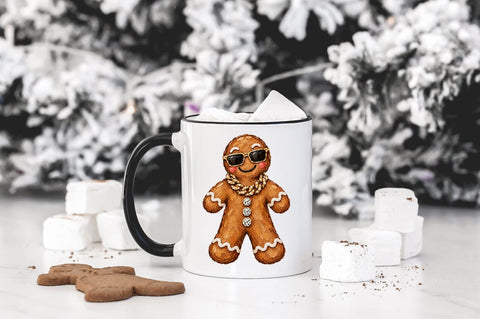 Gingerbread Man PNG, Bling Christmas Cookie Design Sublimation Pickled Thistle Creative 