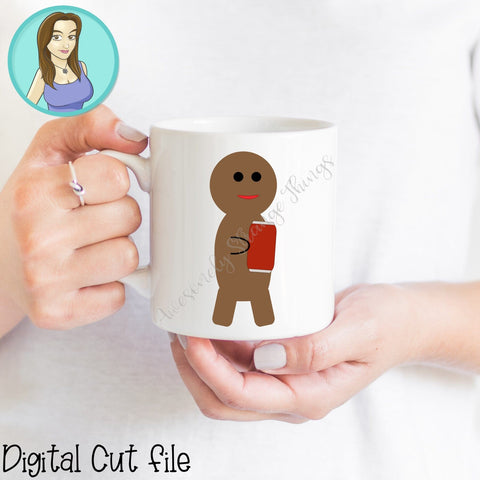 Gingerbread Man Sippin' Soda SVG & PNG - Festive Christmas Clipart SVG Awesomely Strange Designs 
