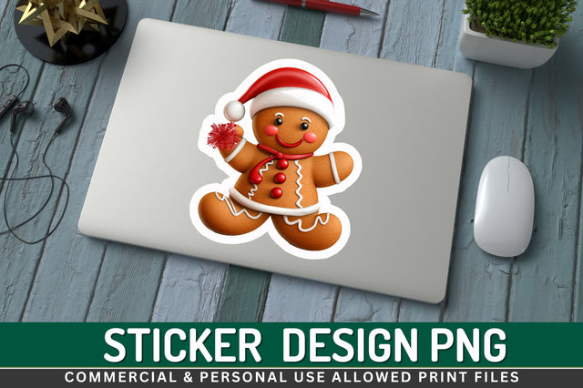 Gingerbread man Sticker Design Sublimation Regulrcrative 