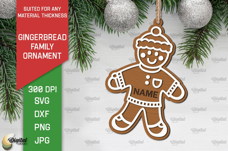 Gingerbread Man SVG. Gingerbread Family Ornament Laser Cut SVG Evgenyia Guschina 