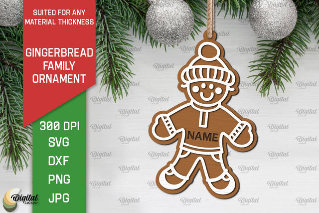 Gingerbread Man SVG. Gingerbread Family Ornament Laser Cut SVG Evgenyia Guschina 