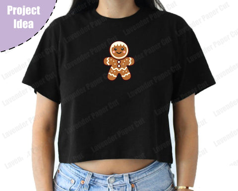 Gingerbread Man SVG, Kawaii PNG, JPEG, Clipart Sublimation, Cute Gingerbread Man, Holiday Cookie, Christmas Baking SVG Lavender Paper Cut 