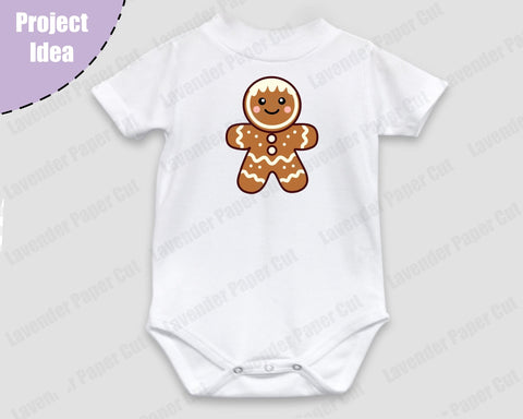 Gingerbread Man SVG, Kawaii PNG, JPEG, Clipart Sublimation, Cute Gingerbread Man, Holiday Cookie, Christmas Baking SVG Lavender Paper Cut 