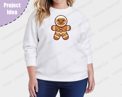 Gingerbread Man SVG, Kawaii PNG, JPEG, Clipart Sublimation, Cute Gingerbread Man, Holiday Cookie, Christmas Baking SVG Lavender Paper Cut 