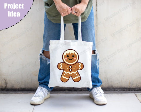 Gingerbread Man SVG, Kawaii PNG, JPEG, Clipart Sublimation, Cute Gingerbread Man, Holiday Cookie, Christmas Baking SVG Lavender Paper Cut 