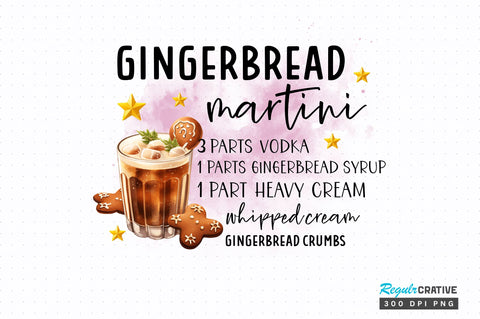 Gingerbread martini PNG design Sublimation Regulrcrative 
