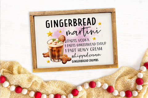 Gingerbread martini PNG design Sublimation Regulrcrative 