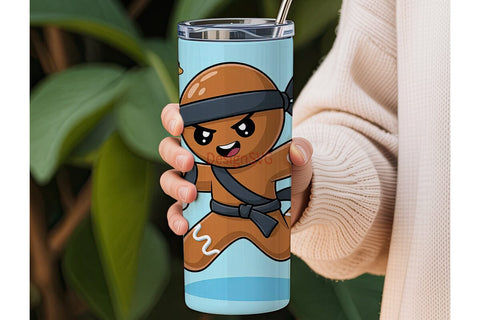 Gingerbread Ninja Christmas 20oz Tumbler Sublimation DesignSVG 