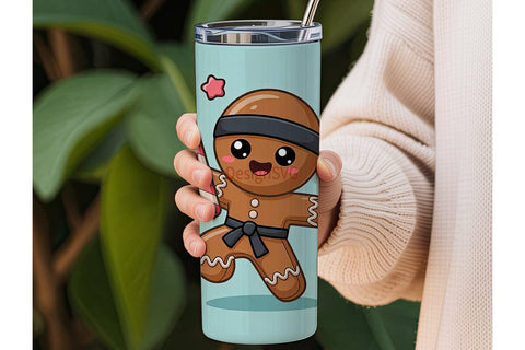 Gingerbread Ninja Christmas 20oz Tumbler Sublimation DesignSVG 