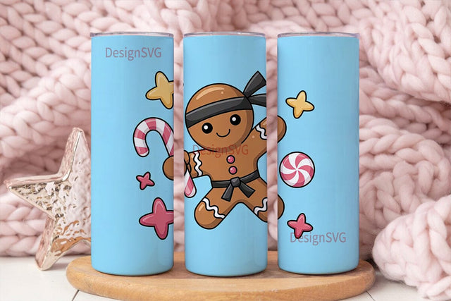 Gingerbread Ninja Christmas 20oz Tumbler Sublimation DesignSVG 