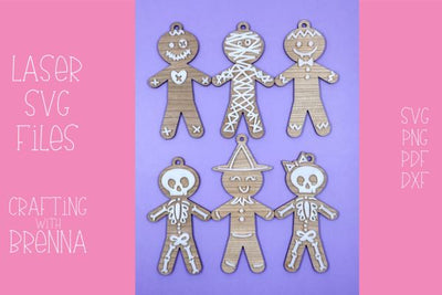 Gingerbread Ornament Earring Bundle Laser SVG SVG Crafting With Brenna 