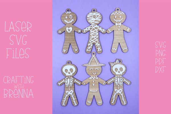 Gingerbread Ornament Earring Bundle Laser SVG SVG Crafting With Brenna 