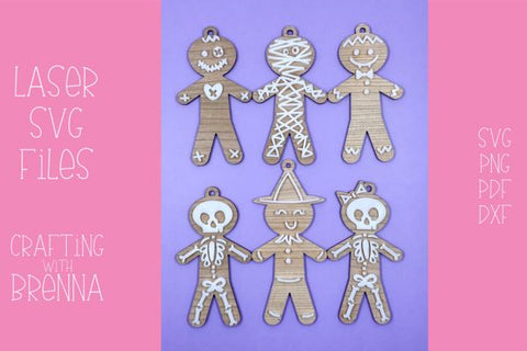 Gingerbread Ornament Earring Bundle Laser SVG SVG Crafting With Brenna 