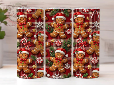 Gingerbread Plaid Christmas 20oz Tumbler, Gingerbread Plaid, Plaid Christmas, Gingerbread Tumbler, 20oz Tumbler, Christmas Tumbler, Holiday Tumbler, Tumbler Wrap Sublimation Lara' s Designs 