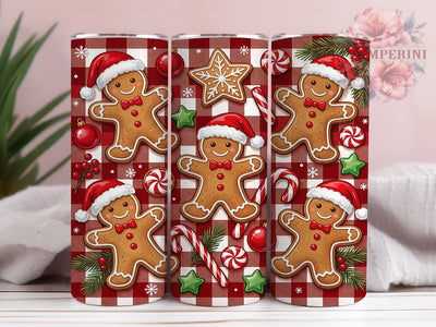 Gingerbread Santa Plaid 20oz Tumbler, Gingerbread Santa, Santa Plaid, Gingerbread Plaid, Plaid Tumbler, Gingerbread Tumbler, Christmas Tumbler, Tumbler Wrap Sublimation Li Zamperini 