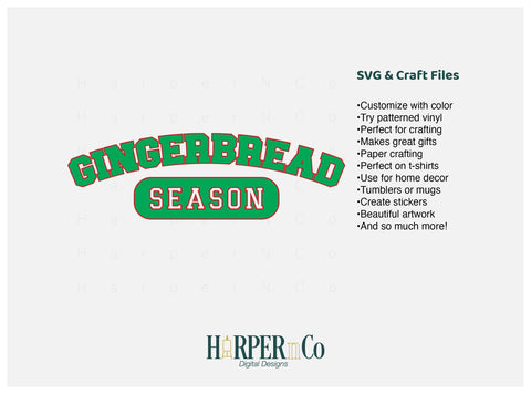 Gingerbread Season SVG PNG Cut EPS File SVG HarperNCo 