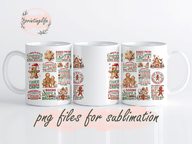 Gingerbread Sublimation Design, Digital Download, Gingerbread Design, Gingerbread PNG Wrap, Christmas Wrap Designs, Christmas Sublimation Designs Sublimation PrintingLife 