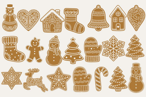 Gingerbread SVG Bundle: Christmas Ornaments, Snowflakes, Trees, and Gingerbread Houses SVG BB Type Studios 