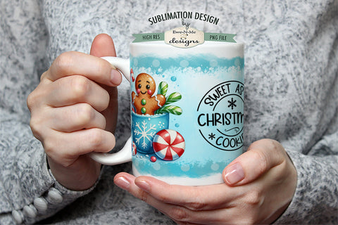 Gingerbread Sweet As Christmas Cookie 11 & 15 oz Mug Sublimation PNG Sublimation Ewe-N-Me Designs 