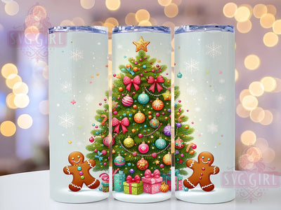 Gingerbread Tumbler, Christmas Tree Design, Holiday Drinkware, Festive Sublimation PNG, Cute Christmas Decor, Sweet Holiday Gift, Gingerbread Decor Sublimation SvggirlplusArt 