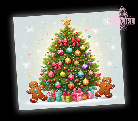 Gingerbread Tumbler, Christmas Tree Design, Holiday Drinkware, Festive Sublimation PNG, Cute Christmas Decor, Sweet Holiday Gift, Gingerbread Decor Sublimation SvggirlplusArt 