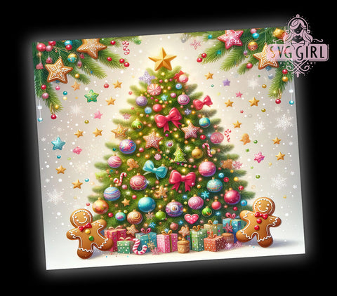 Gingerbread Tumbler, Christmas Tree Design, Holiday Drinkware, Festive Sublimation PNG, Cute Christmas Decor, Sweet Holiday Gift, Gingerbread Decor Sublimation SvggirlplusArt 