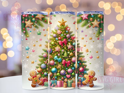 Gingerbread Tumbler, Christmas Tree Design, Holiday Drinkware, Festive Sublimation PNG, Cute Christmas Decor, Sweet Holiday Gift, Gingerbread Decor Sublimation SvggirlplusArt 