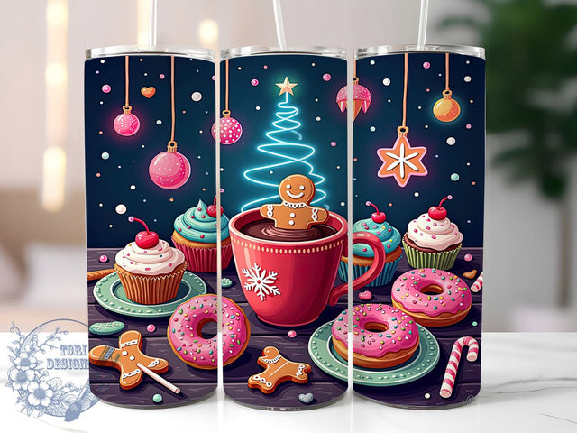 Gingerbread Tumbler, Christmas Tumbler Wrap, 20oz Sublimation, Holiday Drinkware, Cute Mug Design, Winter Tumbler, Festive Cup Wrap Sublimation ToriDesigns 