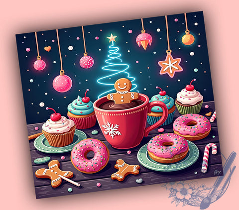 Gingerbread Tumbler, Christmas Tumbler Wrap, 20oz Sublimation, Holiday Drinkware, Cute Mug Design, Winter Tumbler, Festive Cup Wrap Sublimation ToriDesigns 