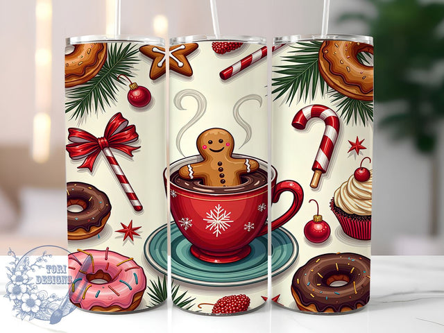 Gingerbread Tumbler, Christmas Tumbler Wrap, 20oz Sublimation, Holiday Drinkware, Cute Mug Design, Winter Tumbler, Festive Cup Wrap Sublimation ToriDesigns 