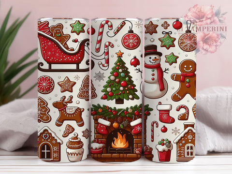Gingerbread Tumbler, Christmas Tumbler Wrap, Sublimation Design, Holiday Drinkware, 20oz Tumbler, Christmas Gift, Gingerbread Decor Sublimation Li Zamperini 