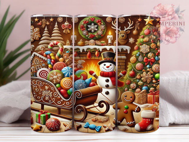 Gingerbread Tumbler, Christmas Tumbler Wrap, Sublimation Design, Holiday Drinkware, 20oz Tumbler, Christmas Gift, Gingerbread Decor Sublimation Li Zamperini 