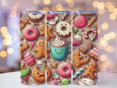 Gingerbread Tumbler Wrap, Christmas Tumbler Design, Seamless Pattern Tumbler, 20oz Sublimation Tumbler, Holiday Drinkware, Festive Tumbler, Gingerbread Cookie Tumbler Sublimation SvggirlplusArt 
