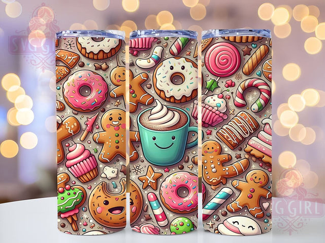 Gingerbread Tumbler Wrap, Christmas Tumbler Design, Seamless Pattern Tumbler, 20oz Sublimation Tumbler, Holiday Drinkware, Festive Tumbler, Gingerbread Cookie Tumbler Sublimation SvggirlplusArt 
