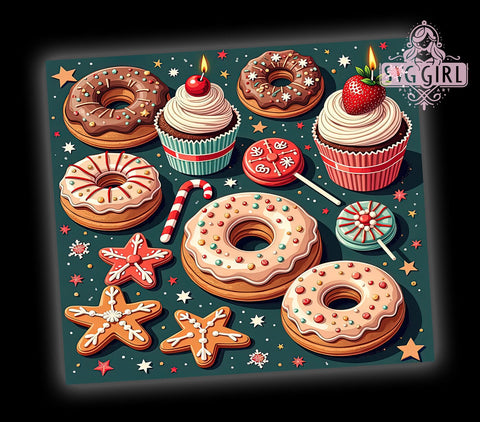 Gingerbread Tumbler Wrap, Christmas Tumbler Design, Seamless Pattern Tumbler, 20oz Sublimation Tumbler, Holiday Drinkware, Festive Tumbler, Gingerbread Cookie Tumbler Sublimation SvggirlplusArt 