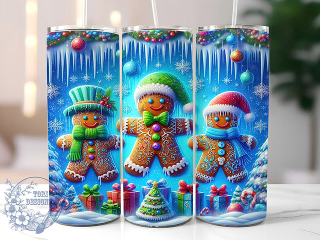 Gingerbread Tumbler Wrap, Cute Christmas Tumbler, Gingerbread Design Tumbler, 20oz Sublimation Wrap, Digital Download Tumbler, Holiday Drinkware, Festive Gingerbread Art, Christmas Cookie Sublimation ToriDesigns 