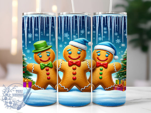 Gingerbread Tumbler Wrap, Cute Christmas Tumbler, Gingerbread Design Tumbler, 20oz Sublimation Wrap, Digital Download Tumbler, Holiday Drinkware, Festive Gingerbread Art, Christmas Cookie Sublimation ToriDesigns 