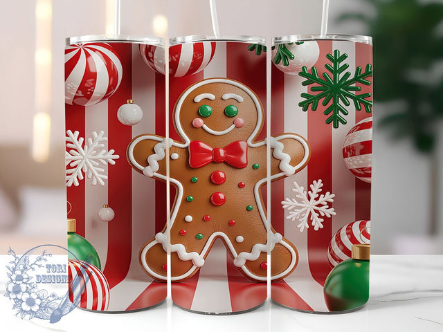 Gingerbread Winter Christmas Tumbler, Holiday Cookie Wrap, Festive Gingerbread Sublimation Design, Cute Christmas Cup, 20Oz Skinny Tumbler Wrap, Sweet Holiday Mug, Winter Cookie Design Sublimation ToriDesigns 