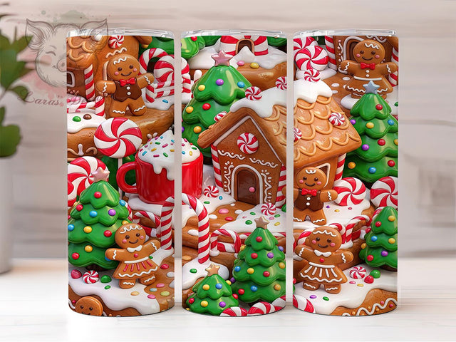 Gingerbread Wonderland 20oz Tumbler, Gingerbread Wonderland, Gingerbread PNG, Wonderland PNG, Gingerbread Tumbler, Wonderland Tumbler, Xmas Gingerbread, 20oz Tumbler Wrap Sublimation Lara' s Designs 