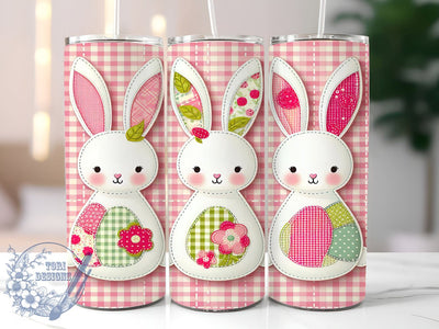 Gingham Bunny Spring 20oz Tumbler, Spring Tumbler Wrap, 20oz Sublimation Design, Felt Bunny Decor, Easter Tumbler Wrap, Custom Spring Drinkware, Bunny Sublimation Design Sublimation ToriDesigns 