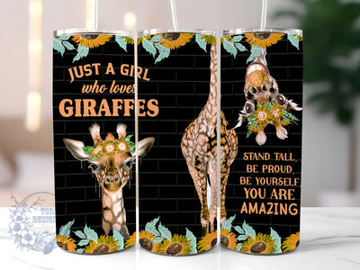 Giraffe 20 oz Skinny Tumbler, Gifts Giraffe Tumbler PNG, Straight & Tapered Tumbler Wrap PNG, Instant Digital Download PNG, Sublimation Designs Downloads Sublimation ToriDesigns 
