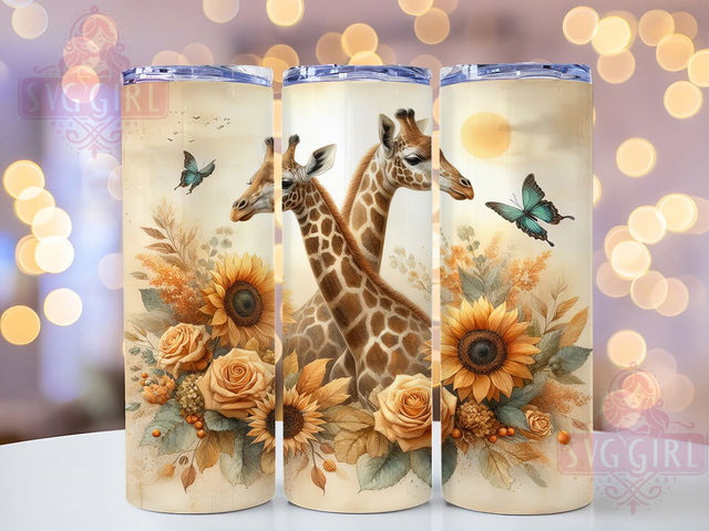 Giraffe Baby Animal Tumbler Wrap, Baby Animal Tumbler, 20oz Tumbler Wrap, Sublimation Design, Custom Animal Tumbler, Giraffe and Baby, Wildlife Tumbler Sublimation SvggirlplusArt 