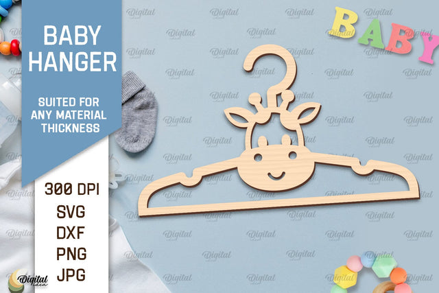Giraffe Baby Hanger Laser Cut. Kids Clothes Hanger SVG SVG Evgenyia Guschina 